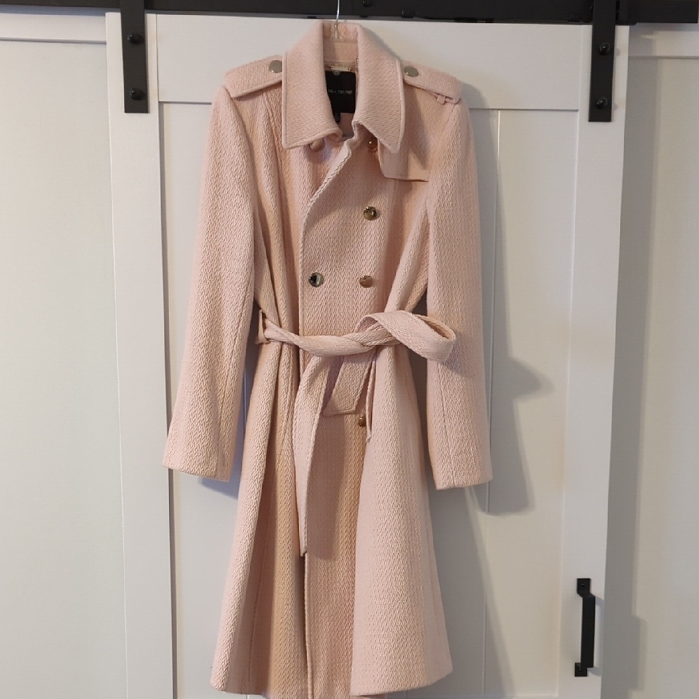 Chic Pink Double-Breasted Coat